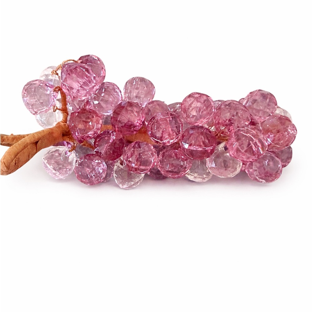 Pink / Purple Crystal Beaded Grape Cluster 🍇 Retro Decor